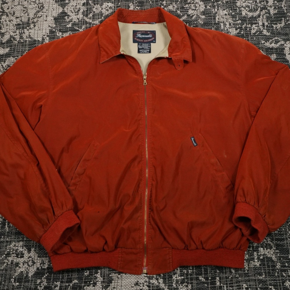 VTG Faconnable Design Albert Goldberg XL‎ Long Orange Water Resistant Jacket Y2k